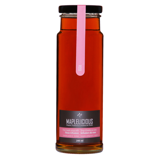 Rose infused maple syrup