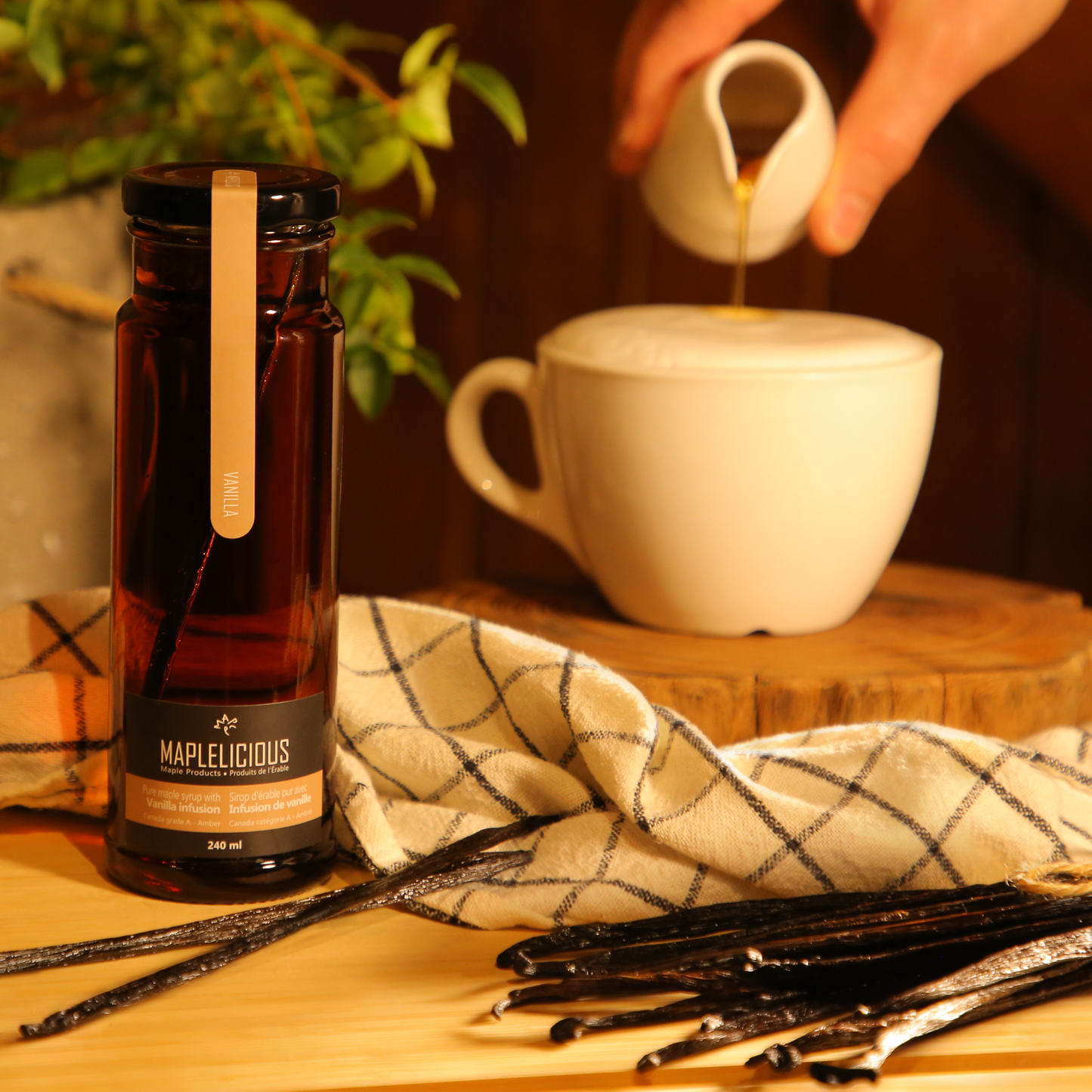 Vanilla infused maple syrup